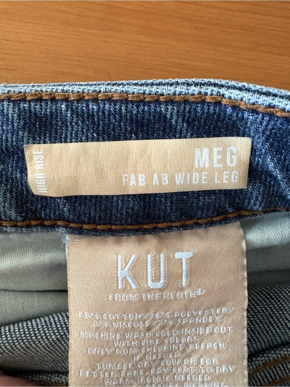 Kut From the Kloth Meg Fab Ab Wide Leg High Rise Jeans Size 10 - Picture 5 of 14
